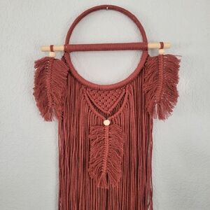 handmade boho feather macrame dreamcatcher wall art hanging wreath on hoop